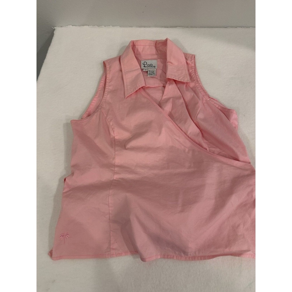 Lilly Pulitzer  Vintage Shirt Womens 12Pink Sleeveless pink ‎ Blouse Top SS